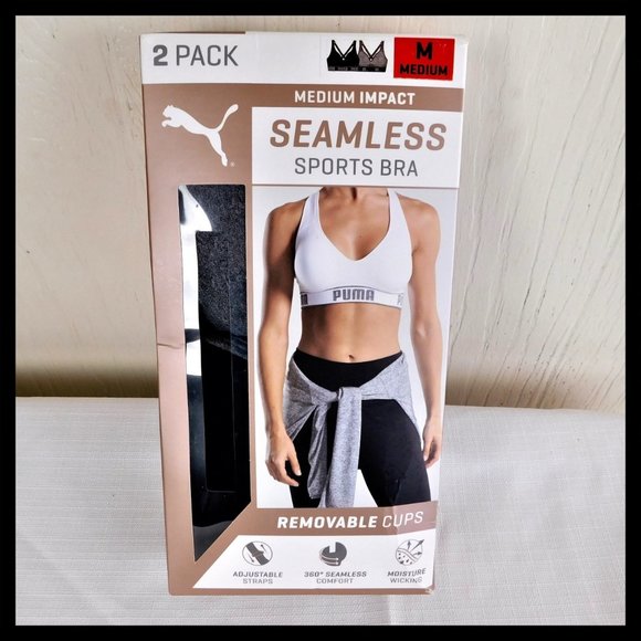 puma medium impact seamless sports bra